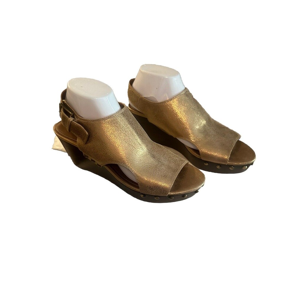 Donald J Pliner Fallon Bronze Platform Wedge Sandals N5673 Size 10M